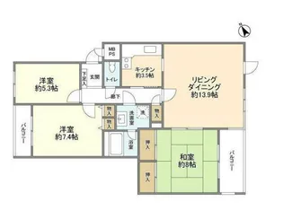 テラス浜田山ガーデニア【1階】の間取り