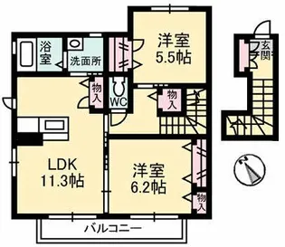 シャーメゾン・アミコート【2階】の間取り