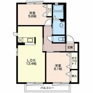 サンソレイユ【2階】の間取り