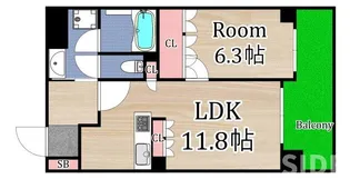 リーガル大阪城東【7階】の間取り