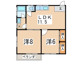 コ-ポ石渡F【2階】の間取り