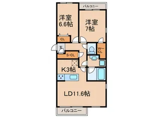 フェリシア【2階】の間取り