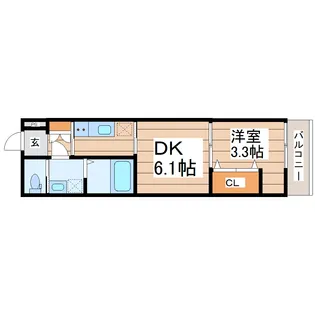 アンセル泉中央【1階】の間取り