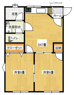 コーポ二ツ木【1階】の間取り