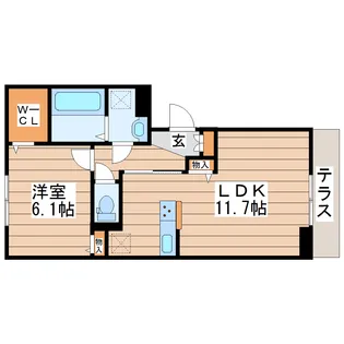 フルール デ シャン B棟【3階】の間取り