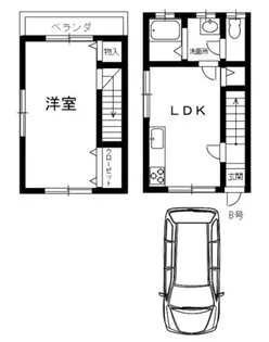 四郷町メゾネットの間取り