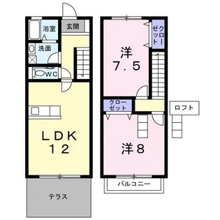 香西北町タウンハウスA棟の間取り