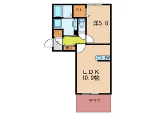 アンウーダ新宮【2階】の間取り