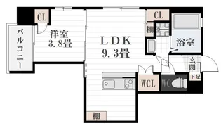LA‐CHIC鹿児島中央【8階】の間取り