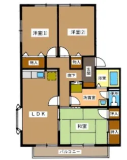 パークハイムA棟【2階】の間取り