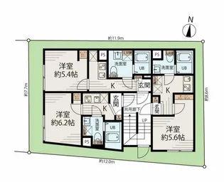 メゾンアッシュ大山【2階】の間取り