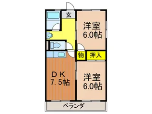 石城マンション【3階】の間取り
