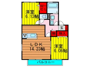 ルミエ-ル東中振C棟【2階】の間取り