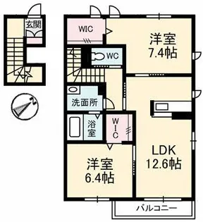 シャーメゾン郡家 C棟【2階】の間取り