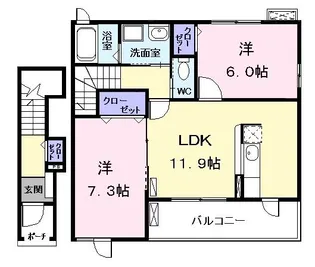 ジェットプレイス【2階】の間取り
