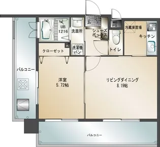 エンクレスト天神南II【14階】の間取り