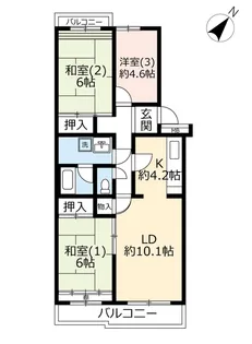 URエステート市川大洲【4階】の間取り