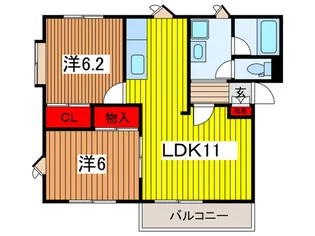 リラハイツ【2階】の間取り