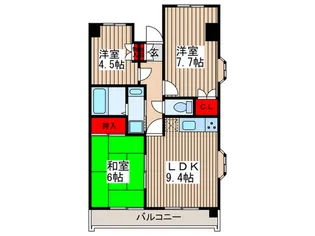 グランパレス堀口【2階】の間取り