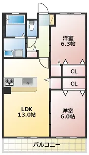 シオール参番館【4階】の間取り