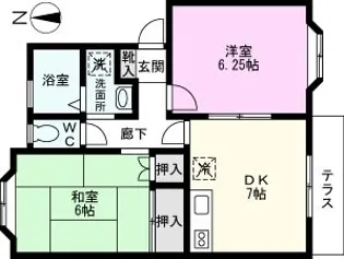 コーポラス和平II【1階】の間取り