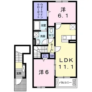 グランドソレイユD【2階】の間取り