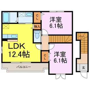 リュエル 1【2階】の間取り