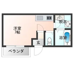 メビウス天下茶屋レジデンス【2階】の間取り