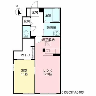 エバーグリーン汐見【1階】の間取り
