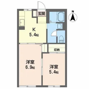 チェリーハイツ【1階】の間取り