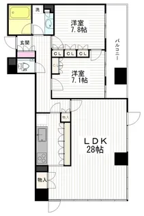 シティタワー仙台花京院【19階】の間取り