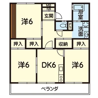 ラ・フレーズ帯山【4階】の間取り