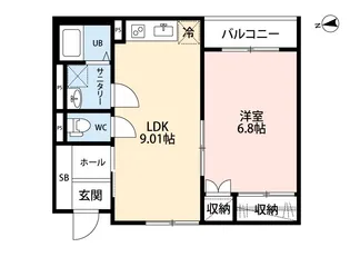 S-BASE白楽【1階】の間取り