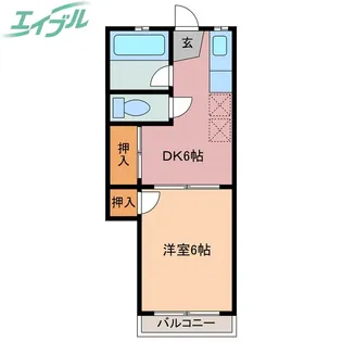 昭和レトロアパート1【2階】の間取り