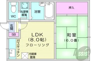 クレール神A棟【2階】の間取り