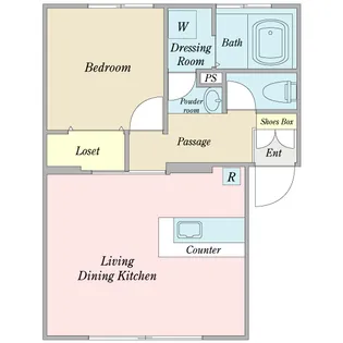 国分町ヴィラKY【4階】の間取り