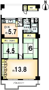 メガロコープ西陣1号棟【10階】の間取り