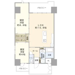 セントリア大分駅前【7階】の間取り