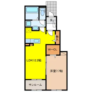 岐阜県羽島郡岐南町野中3【アパート】の間取り