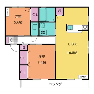 カーサ・ユカリ【1階】の間取り