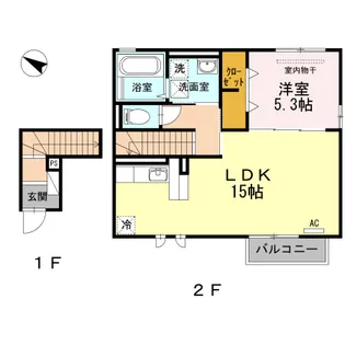 ウィット室積IV 1LDKBHT【1階】の間取り