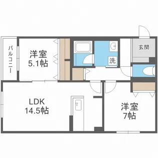 8 3W2(a) HACHI SAN WEST NY【4階】の間取り