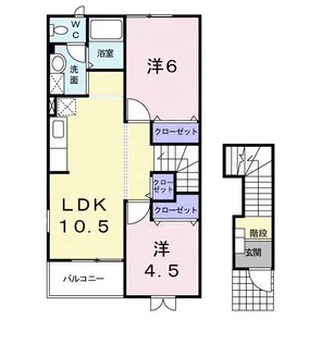 山口県山陽小野田市大字鴨庄【アパート】の間取り