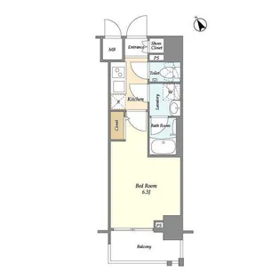ディームス品川南【3階】の間取り