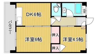 オアシス片野II【2階】の間取り