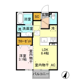 スフィーダ エル モンド A【2階】の間取り