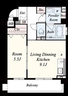 ココパーチェ新金岡【1階】の間取り