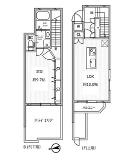 白金高輪レジデンス【1階】の間取り