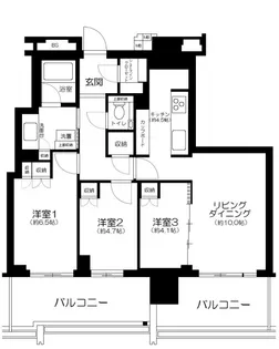 ブランズタワー豊洲【32階】の間取り