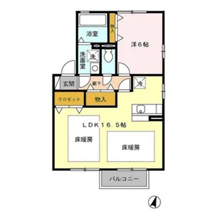 福島県郡山市久留米4【アパート】の間取り